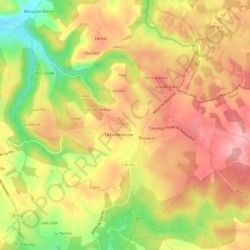 Clau de Lagleyse topographic map, elevation, terrain