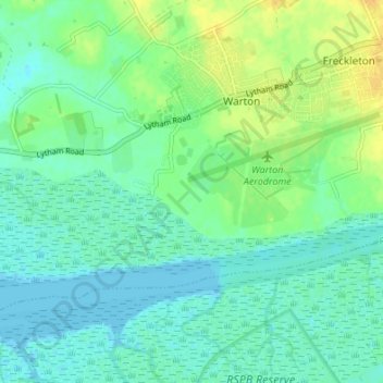 Warton Bank topographic map, elevation, terrain