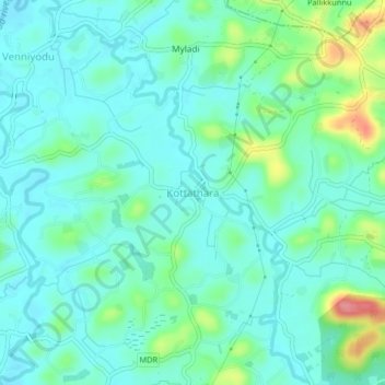 Kottathara topographic map, elevation, terrain