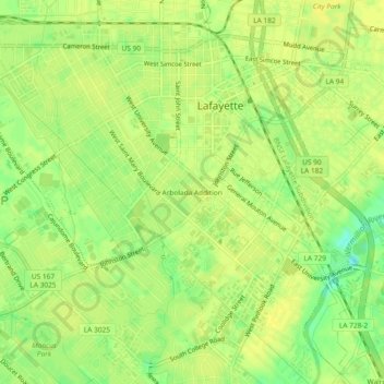 Arbolada Addition topographic map, elevation, terrain