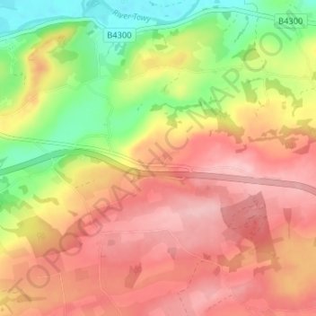 Nantycaws topographic map, elevation, terrain