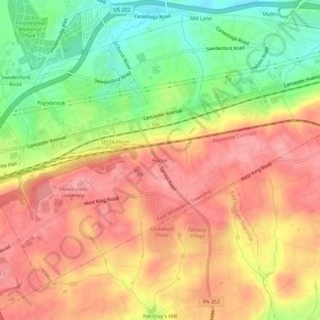 Frazer topographic map, elevation, terrain