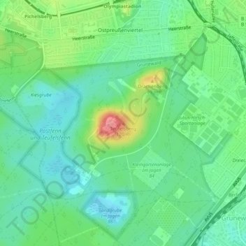 Teufelsberg topographic map, elevation, terrain