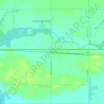 Garden Prairie topographic map, elevation, terrain