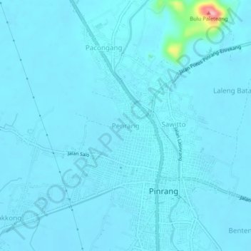 Penrang topographic map, elevation, terrain