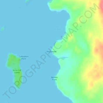 Pearl Point topographic map, elevation, terrain
