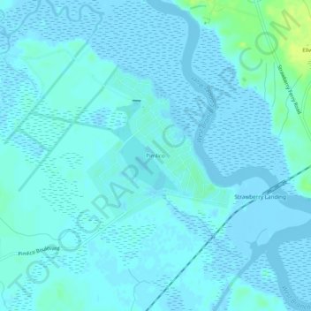 Pimlico topographic map, elevation, terrain
