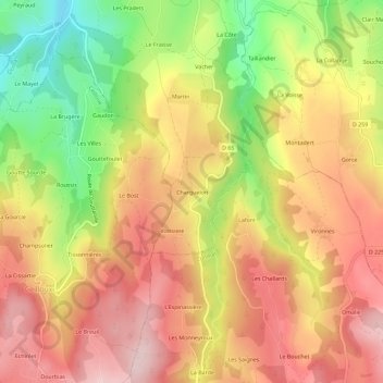 Charguelon topographic map, elevation, terrain