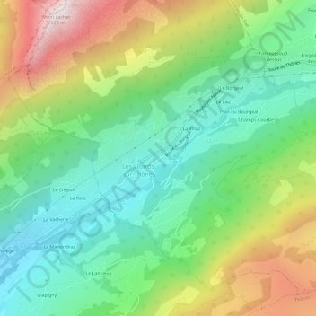 Carrouge topographic map, elevation, terrain