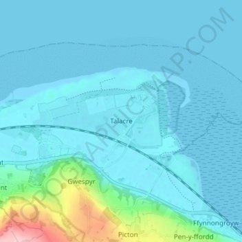 Talacre topographic map, elevation, terrain
