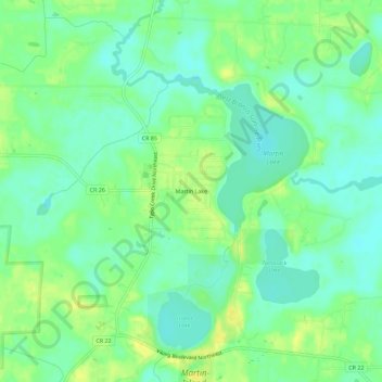 Martin Lake topographic map, elevation, terrain
