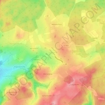 Seibranz topographic map, elevation, terrain