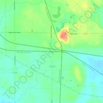 Munger topographic map, elevation, terrain