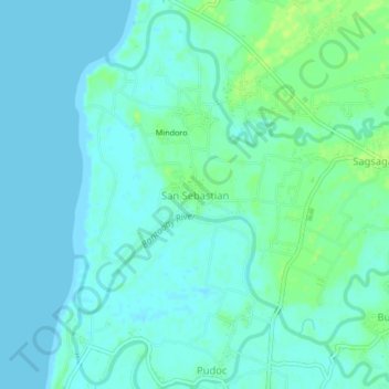 San Sebastian topographic map, elevation, terrain