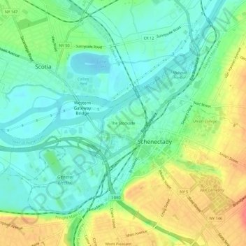 The Stockade topographic map, elevation, terrain