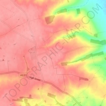 North Elkington topographic map, elevation, terrain