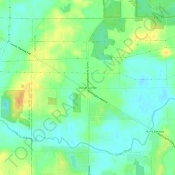 Decker Corner topographic map, elevation, terrain