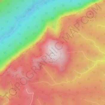 Mount Hay topographic map, elevation, terrain