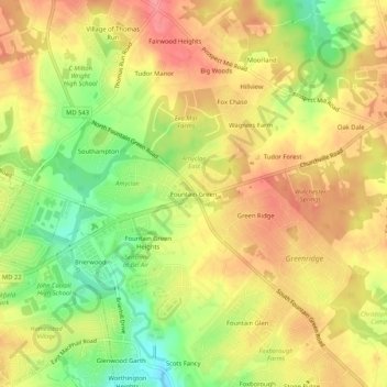 Fountain Green topographic map, elevation, terrain