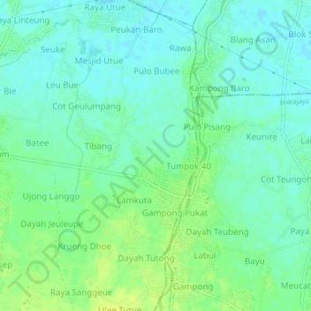 Paloh topographic map, elevation, terrain