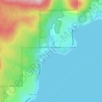 Carnelian Bay topographic map, elevation, terrain