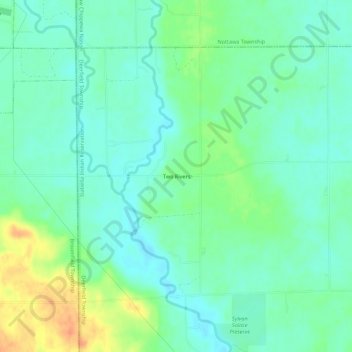 Two Rivers topographic map, elevation, terrain