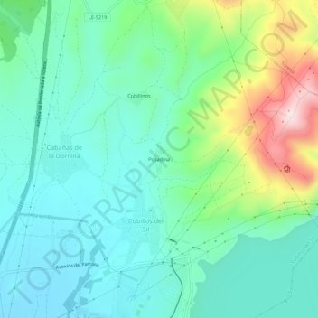 Posadina topographic map, elevation, terrain