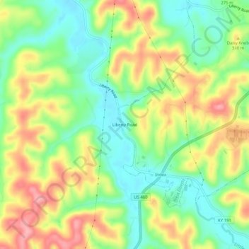 Liberty Road topographic map, elevation, terrain