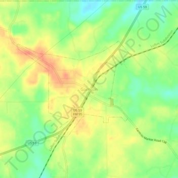 Garrison topographic map, elevation, terrain