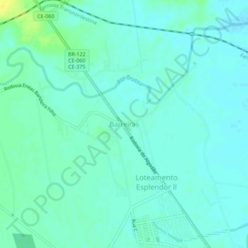 Barreiras topographic map, elevation, terrain