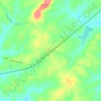 Arrington topographic map, elevation, terrain