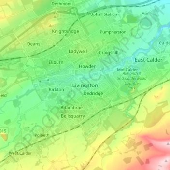 Livingston topographic map, elevation, terrain