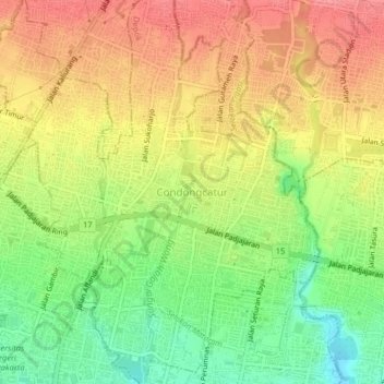 Condong Catur topographic map, elevation, terrain