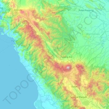 Pauh Duo topographic map, elevation, terrain