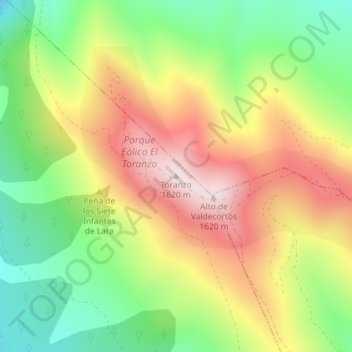 Toranzo topographic map, elevation, terrain