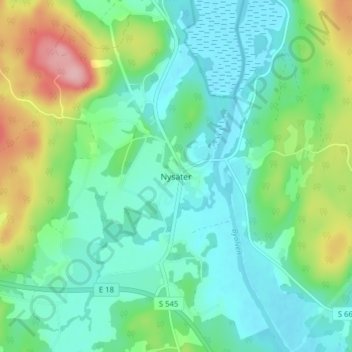 Nysäter topographic map, elevation, terrain