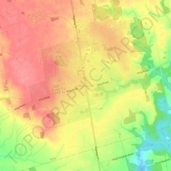 Nobleton topographic map, elevation, terrain