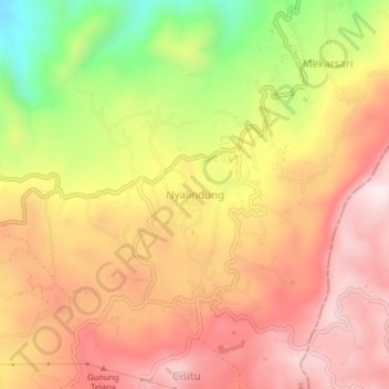 Nyalindung topographic map, elevation, terrain
