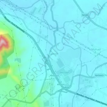 Savroli topographic map, elevation, terrain