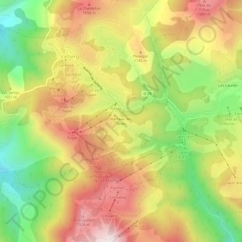 Hameau des Atres topographic map, elevation, terrain