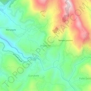 Nillambe topographic map, elevation, terrain
