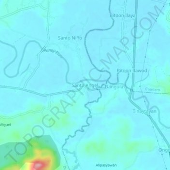 Santo Angel topographic map, elevation, terrain