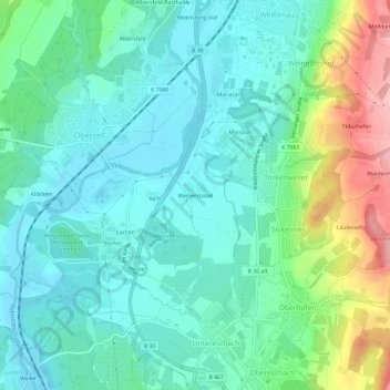 Weiherstobel topographic map, elevation, terrain