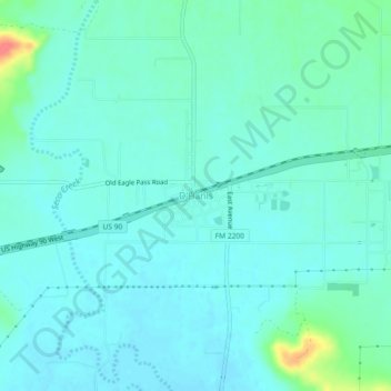 D'Hanis topographic map, elevation, terrain