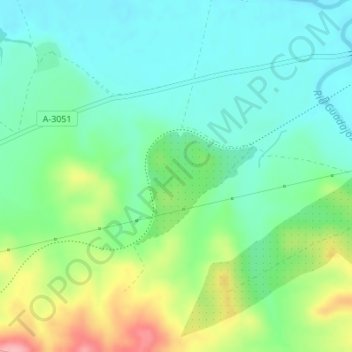 Los Pirineos topographic map, elevation, terrain