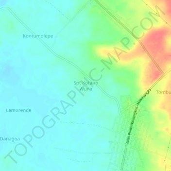 Spt Kotano Wuna topographic map, elevation, terrain