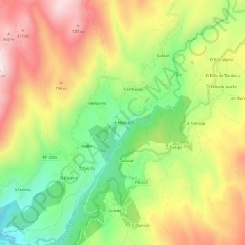 A Fírveda topographic map, elevation, terrain