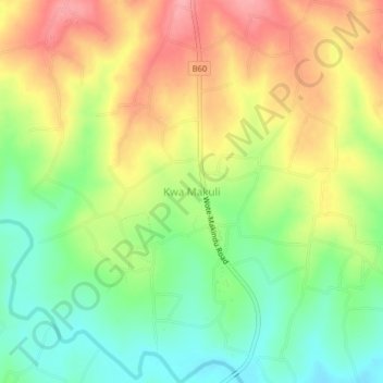 Kwa Makuli topographic map, elevation, terrain