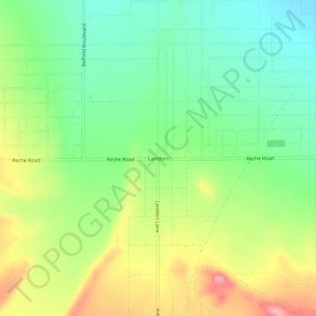 Landers topographic map, elevation, terrain