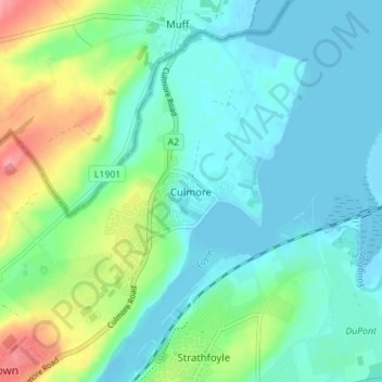 Culmore topographic map, elevation, terrain